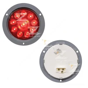 Tail Light S/T/T LED 4in Red Flange Mount