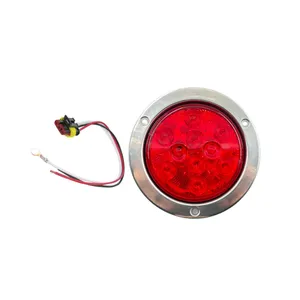 Automann 571.LD44R10SS-1K S/T/T Light Led 4In Red Stainless Flange with Pigtail