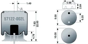Dayton Parts 57122-002L Air Spring - Rolling Lobe — 6