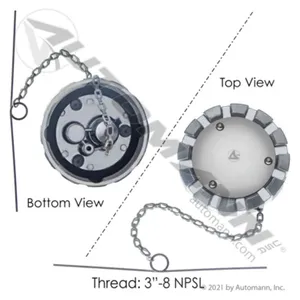 Automann 572.1009 Fuel Cap Vented; Non-Locking 3in-8 NPSL