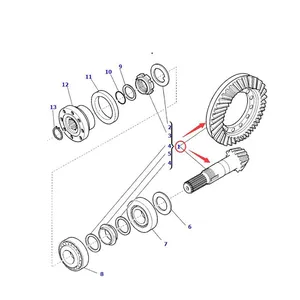 Bevel Gear Set 85812286 for CASE Backhoe Loader 695SM 695SR 695ST — 2
