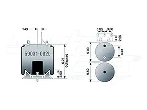 Dayton Parts 59031-002L Air Spring - Rolling Lobe