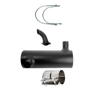Muffler Silencer 6209-11-5221 with 2Pcs U Bolt and Clamp for Komatsu Engine 6D95 Excavator PC220-5 PC220-5C PC220LC-5 PC220LC-5C