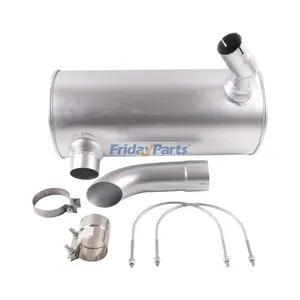 Muffler Silencer 6209-11-5221 with 2Pcs U Bolt and Clamp for Komatsu Engine 6D95 Excavator PC220-5 PC220-5C PC220LC-5 PC220LC-5C — 5