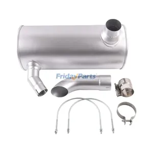 Muffler Silencer 6209-11-5221 with 2Pcs U Bolt and Clamp for Komatsu Engine 6D95 Excavator PC220-5 PC220-5C PC220LC-5 PC220LC-5C — 6