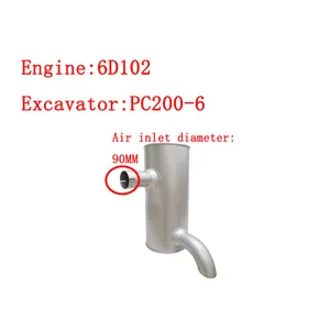 Muffler 6209-11-5231 6735-11-5541 for Komatsu Engine 6D95 6D102 Excavator PC200-6 PC210-6 PC220-6 PC220LC-6 — 3