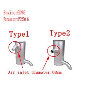 Muffler 6209-11-5231 6735-11-5541 for Komatsu Engine 6D95 6D102 Excavator PC200-6 PC210-6 PC220-6 PC220LC-6 — 2