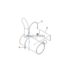Muffler Silencer 6271-11-5210 for Komatsu Engine SAA4D95LE-5A Excavator PC118MR-8 PW118MR-8 PC138US-8 PC138USLC-8 — 8