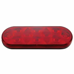 2.5" Bolt Pattern SS Spring Loaded Bar With 6 Oval 10 LED Lights -Red LED & Lens (Pair) — 2