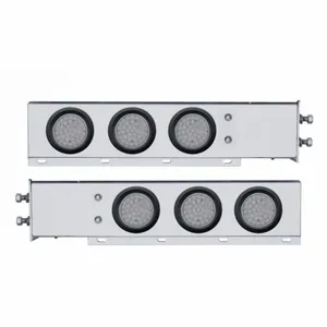 2.5" Bolt Pattern Chrome Spring Loaded Bar W/6X 36 LED 4" Lights -Red…