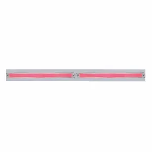 Chrome Top Mud Flap Plate With Two 24 LED 12" GloLight Bars - Red LED/Clear Lens (Each)
