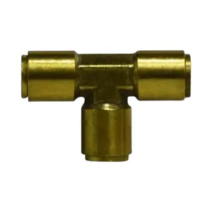 Brass Push In Union Tee | DOT Approved | Quick Connect Air Brake Tee — 1/4"
