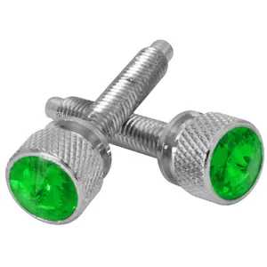 #67063 CR. DASH SCREW W/GREEN CRYSTAL FOR KENWORTH — 2