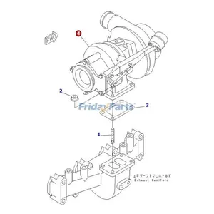 Turbo HX30W Turbocharger 6733-81-8120 6732-81-8200 6733-81-8122 6732-81-8900 for Komatsu Engine S4D102E SA4D102E Excavator PW128UU-1 PC150-6K PC180LC-6K — 9