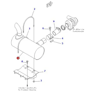 Muffler Silencer 6735-11-5530 for Komatsu Engine S6D102E-1 Excavator PC200-6 PC210LC-6 PC220LL-6 PC250LC-6 — 5