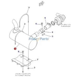Muffler Silencer 6735-11-5530 for Komatsu Engine S6D102E-1 Excavator PC200-6 PC210LC-6 PC220LL-6 PC250LC-6 — 2