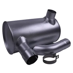 Muffler 6738-11-5510 with Clamp and 2Pcs U-Bolt for Komatsu Engine 6D102 Excavator PC200-7 PC220-7 PC210-7 PC240-7 PC228-3 PC230-7 PW180-7 — 2