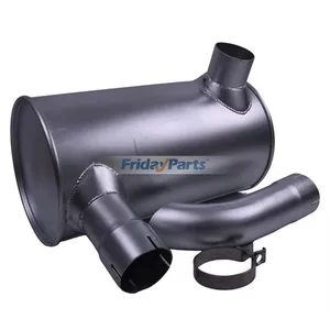 Muffler 6738-11-5510 with Clamp and 2Pcs U-Bolt for Komatsu Engine 6D102 Excavator PC200-7 PC220-7 PC210-7 PC240-7 PC228-3 PC230-7 PW180-7 — 2