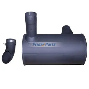 Muffler 6754-11-5310 with Clamp and 2Pcs U-Bolt for Komatsu Engine 6D107E Excavator PC200-8 PC220-8 PC240-8 PC200LC-8 PC210-8K PC210LC-8 PC230NHD8 — 2