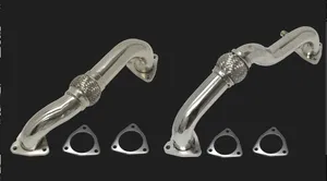 Mel's Manufacturing 08-10 FORD 6.4 UPPIPE W/Ebp + O2 Bungs W/Passenger/Driver