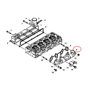 Exhaust Manifold 7008531 for Kubota Engine V3307 Bobcat Loader S630 S650 T630 T650 — 6