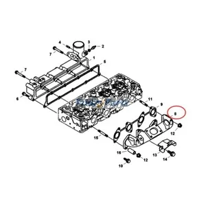 Exhaust Manifold 7008531 for Kubota Engine V3307 Bobcat Loader S630 S650 T630 T650 — 7
