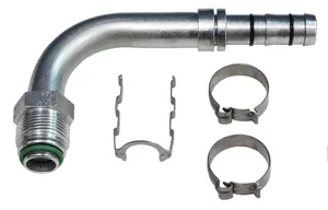 Automotive AC Hose Fitting EZ Clip #10 Male 90 Step to #12 Hose 70R8781