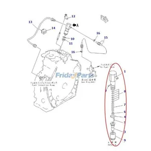 Fuel Injector 714650-53100 for Yanmar L75AE L90AE L100AE Komatsu 1D84-1A 1D84-1B 1D84-1C Engine — 5