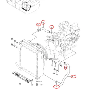 Radiator Hoses and Clamps 3073141 3073159 for Hino H07C-TD Engine Hitachi EX220-5 EX230-5 EX270-5 Excavator — 5