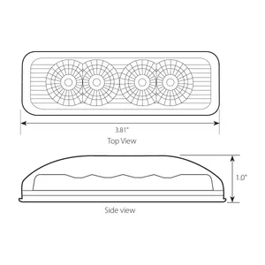 77963 RECT. SPYDER RED 4-LED LIGHT, CLEAR LENS — 2