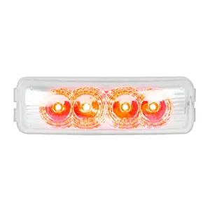 77963 RECT. SPYDER RED 4-LED LIGHT, CLEAR LENS