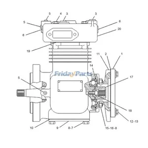 Compressor Repair Kit 7E9918 for Caterpillar Engine 3116 3304 3306 Wheel Loader CAT 936 936F 950F — 2