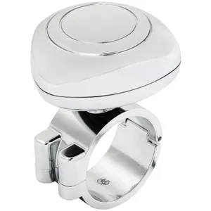 80086GG STEERING WHEEL SPINNER KNOB WITH LARGER DIAMETER WOOD CHROME