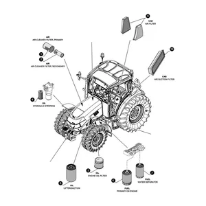 Filter Kit for New Holland Tractor T4.105 T4.110 T4.115 T5.105 T5.110 T4.120 T5.115 T5.120 T5.95 T4.75 T4.85 T4.90 T4.95 T4.100 — 4