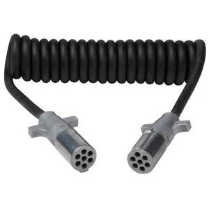 Trailer Wiring, Coil Cord, 12′, Black,