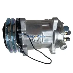 12V SD7H15 A/C Compressor 87026034 for New Holland Loader L180 L185 L190 LS180.B LS185.B LS190.B C185 C190 LT185.B LT190.B — 2