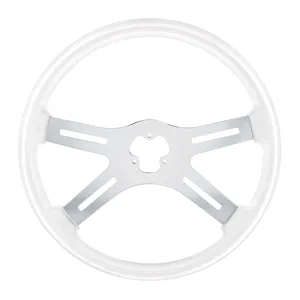 18" Color 4 Spoke Steering Wheel - Glacier White