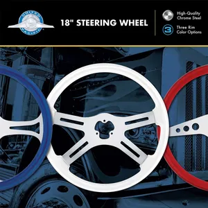 18" Color 4 Spoke Steering Wheel - Glacier White — 2
