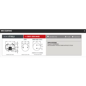 Firestone Airspring 9445 Rideweel 1003589445C