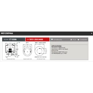 Firestone Airspring 9466 for Halland Rear HA, HAS Series
