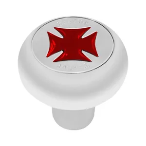 95355 Tractor Iron Cross Chrome Air Valve Knob (Red)