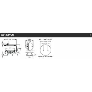 Firestone Airspring 9616 for Kenworth rear AG100 Airglide K30316