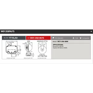 Firestone Airspring 9675 for Airglide 200 before 5/5/03 K-303-28