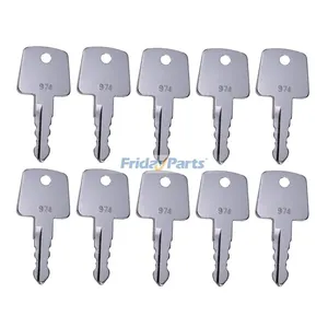 10 Pieces Ignition Key 974 2820-00003-0 for Sakai Asphalt Roller Compaction Equipment Compactor Loader Skidder Tractor Forklift
