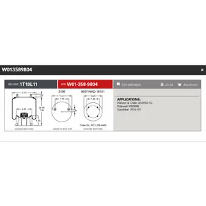 Firestone Airspring 9804 Watson & Chalin AS-0162-1G Ridewell 1000006