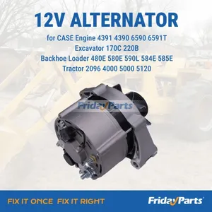 12V Alternator A187873 for CASE 4391 4390 6590 6591T Engine 170C 220B 480E 580E 590L 584E 585E 2096 4000 5000 5120 — 7