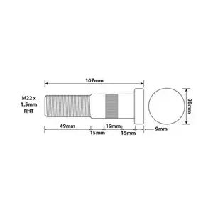 ROR RHT WHEEL STUD