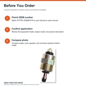 Case Fuel Shutoff Solenoid Cummins Dodge A77753 8190393 — 4
