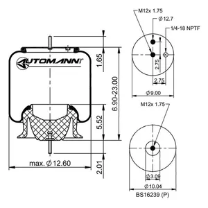 AB1DF23H-P1206 Air Spring Rolling Lobe