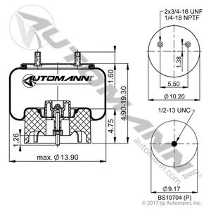 Automann Phoenix AB1DK25A-8709 Air Spring Rolling Lobe